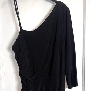 Adrianna Papell Black Draped Formal Gown Size 8